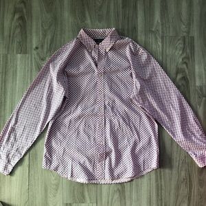 RALPH LAUREN MENS SHIRT PINK GEO DOT BUTTON LONG SLEEVE COLLAR 2XL